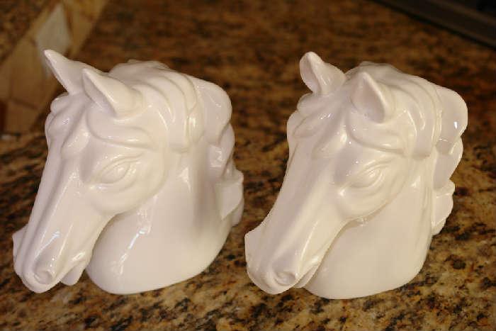 Pair of decorative horse heads