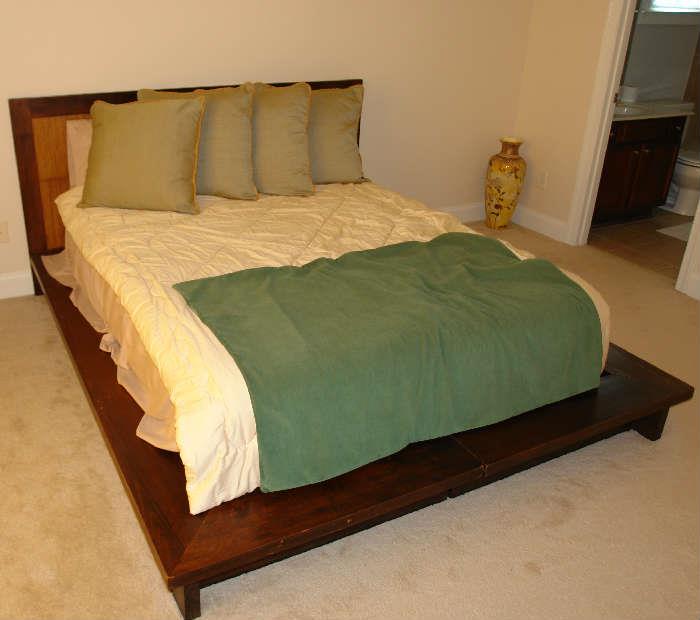 Asian style bed with matching side table
