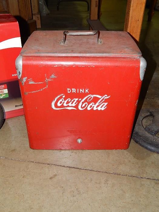 Coca Cola cooler & other collectibles