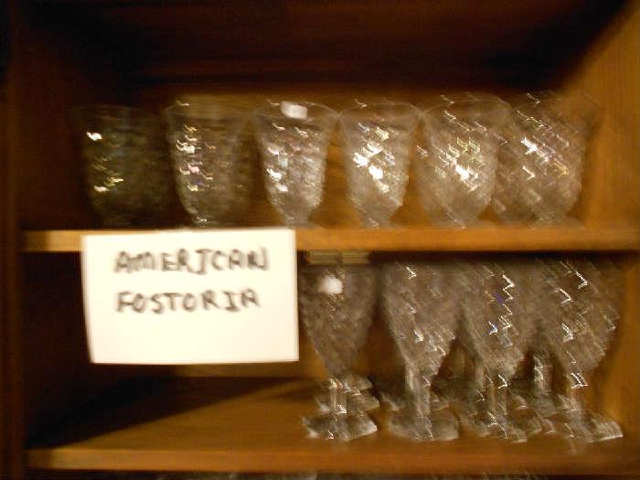 AMERICAN FOSTORIA SET 12 ICED TEA GLASSES AND SET OF 12 WATER GOBLETS