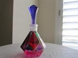 LOVELY MULTICOLORED PRISM GLASS CONTAINER