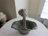VERY OLD VICTORIAN BRASS FLOWER HOLDER WITH LOTS OF LOVELY PATINA