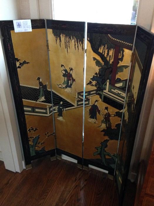 Antique Japanese screen carved on both sides.