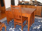 Hand consturcted from Montana Timber, Mission Style desk and chair . Dest has front apron.