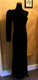 Oscar de la Renta off the shoulder vintage 1980s velvet formal gown.