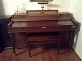 Baldwin upright piano plus vintage sheet music and books