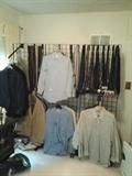 Large men's shirts, size 42 regular suits, ties, belts, & jackets