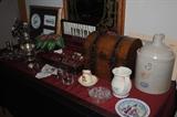 Great selection of décor items, including silver plate and some sterling.