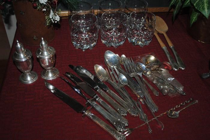 Sterling flatware and salt/pepper