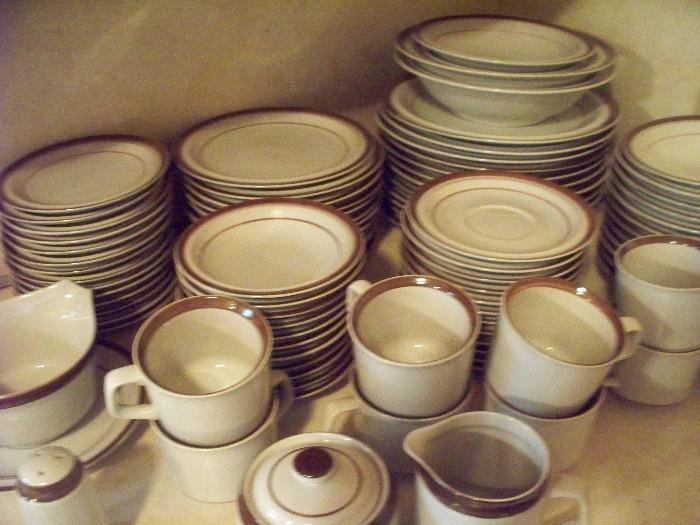 12 - 6 pc. place setting of stoneware dishes