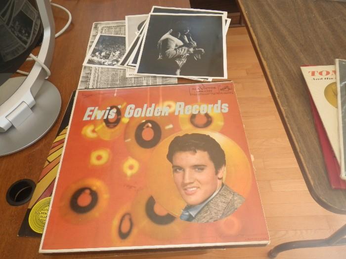 Elvis LPs, 45s and photos