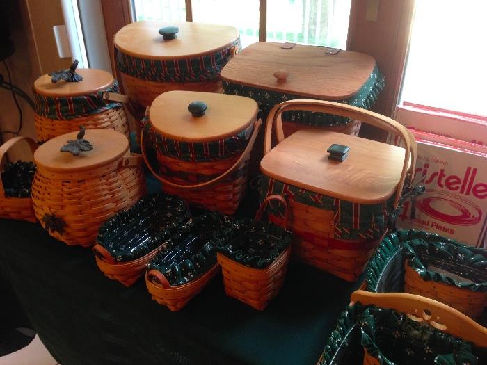 This is only a fraction of the Longaberger collection!! Almost all baskets have different liners for each season/holiday  Several accessories as well. Long-time collector!