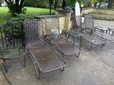 Brown Jordan chaise lounge chairs and side tables