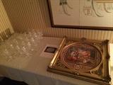 Waterford and Hawks stemware, huge Royal Vienna hand painted plaque