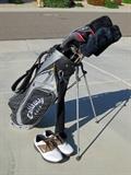 Golf Bag, Clubs, and Shoes