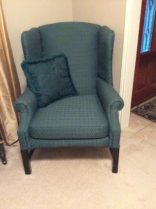 two wingback chairs