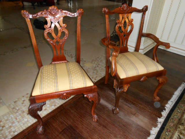 Chippendale style chairs