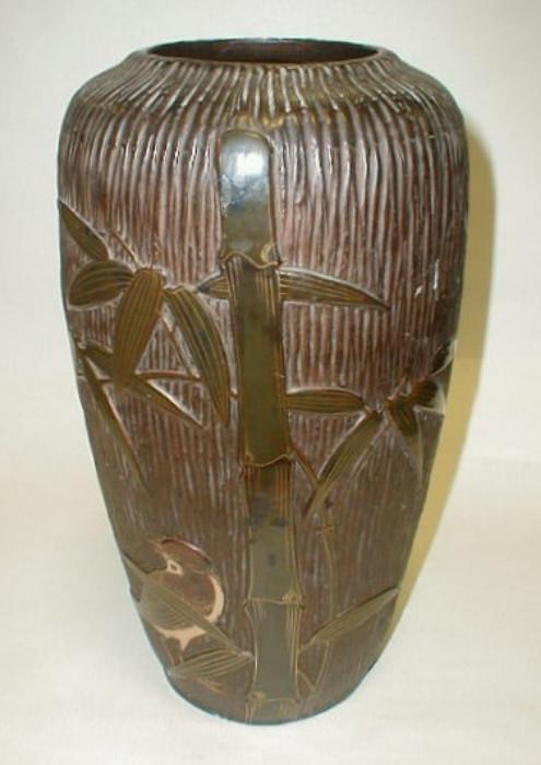 Japanese patinated clay vase