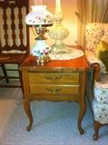 French Provincial style solid wood end tables and coffee table.