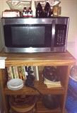 Microwave, cart, cookbooks and more.