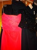 Several prom/party dresses with original tags.