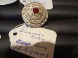 14K Diamond & Ruby Ring