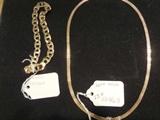 Mens Gold Necklace & Bracelet