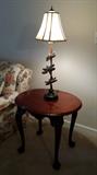 End table to match the coffee table. The lamp has dragonfly's on it, super cute!
