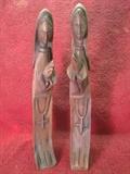 A pair of hand carved Rosary Holders CA 1860's to 1880's, African Mahogany.  