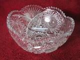 Large and Beautifully Cut Glass American Brilliant Period Center Bowl CA 1890's early 1900's