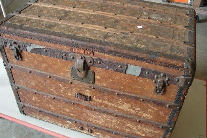 Antique Louis Vuitton trunk, serial number 106906, found in the attic of a large home in Boston Commons.