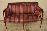 Classic Southwood Sheraton loveseat, with wheat carved back