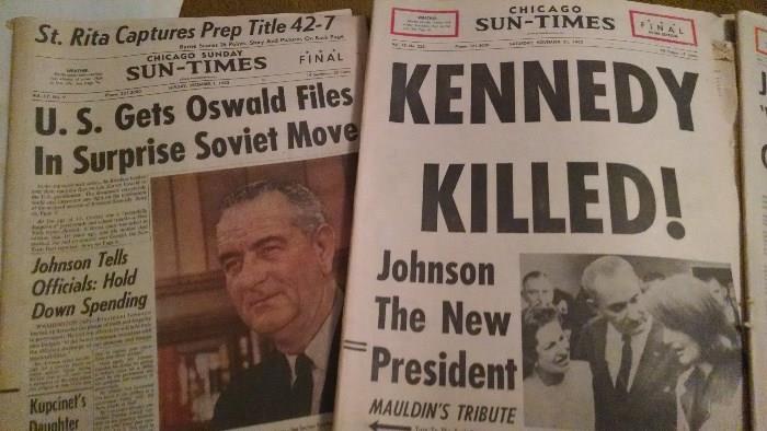 ***ORIGINAL*** NEWSPAPERS....JFK .....TIME CAPSULE !!