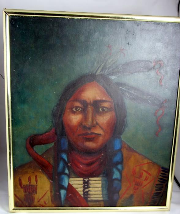 Native American Oil on Canvas