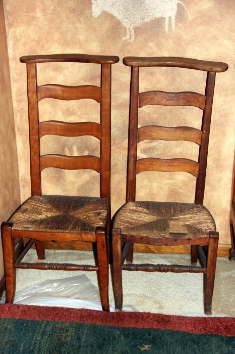 English Butler Chairs with Rush seats