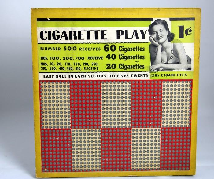 Cigarette Punch Board Unused