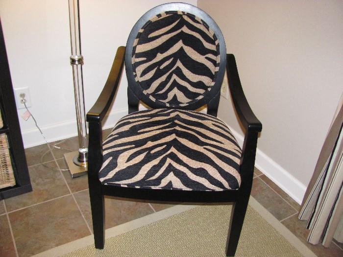 Zebra print accent chair