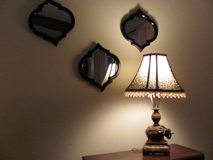 Lamps, accent mirrors