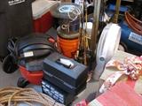 Shop vacs, fans, tool boxes, etc.