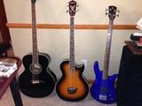 Dean, Washburn and Spector Blue guitars