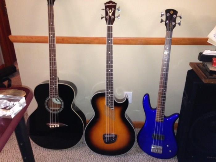 Dean, Washburn and Spector Blue guitars