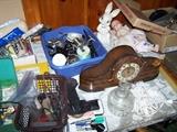 OLD CLOCK, FISHING REELS & MORE