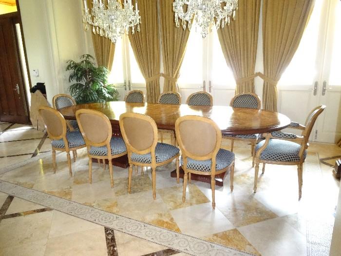 EMANUEL MOREZ CHADWICK DOUBLE PEDESTAL DINING TABLE'