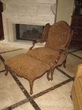 MARC-MICHAELS FRENCH WING CHAIR W/OTTOMAN