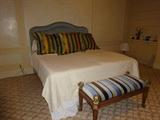 KING BED WITH CUSTOM HEADBOARD, MARC-MICHAELS NEO CLASSICAL BENCH