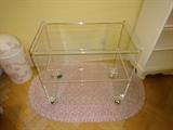 LUCITE ROLLING CART