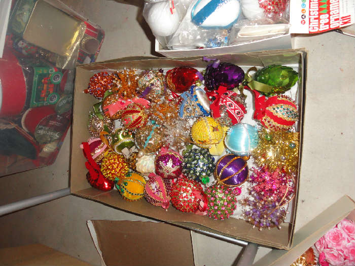 Hand made beaded christmas balls