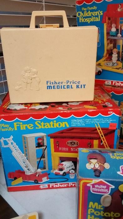 Fisher price play family fire station