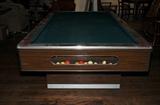 FISCHER 8' POOL TABLE W/ CUE RACK