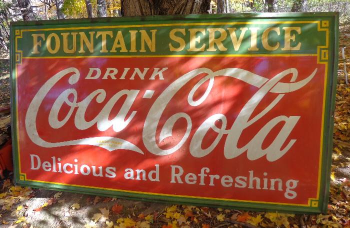 Outstanding 8'x4' porcelain (1933) Coca Cola sign from Norwood, MN drugstore